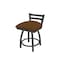 Holland Bar Stool Co 18" Low Back Swivel Vanity Stool, Pewter Finish, Canter Thatch Seat 41118PW001 - alternate 1